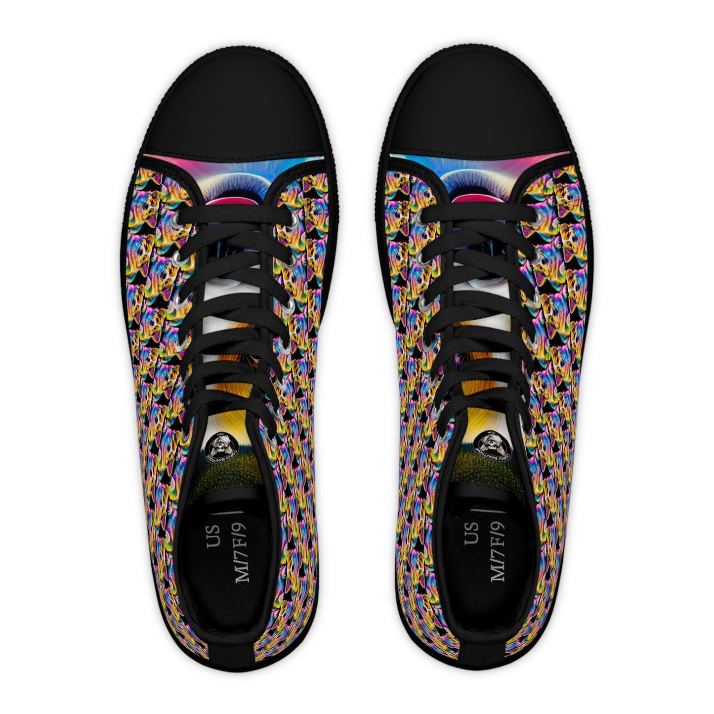 Colorful Corgi Mosaic - Women's High Top Sneakers