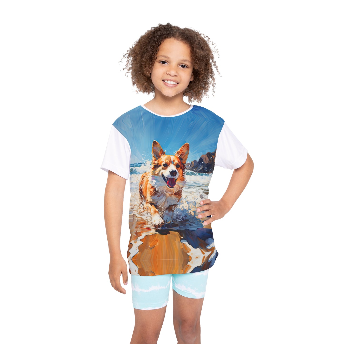 Coastal Corgi Kid's Sports Tee