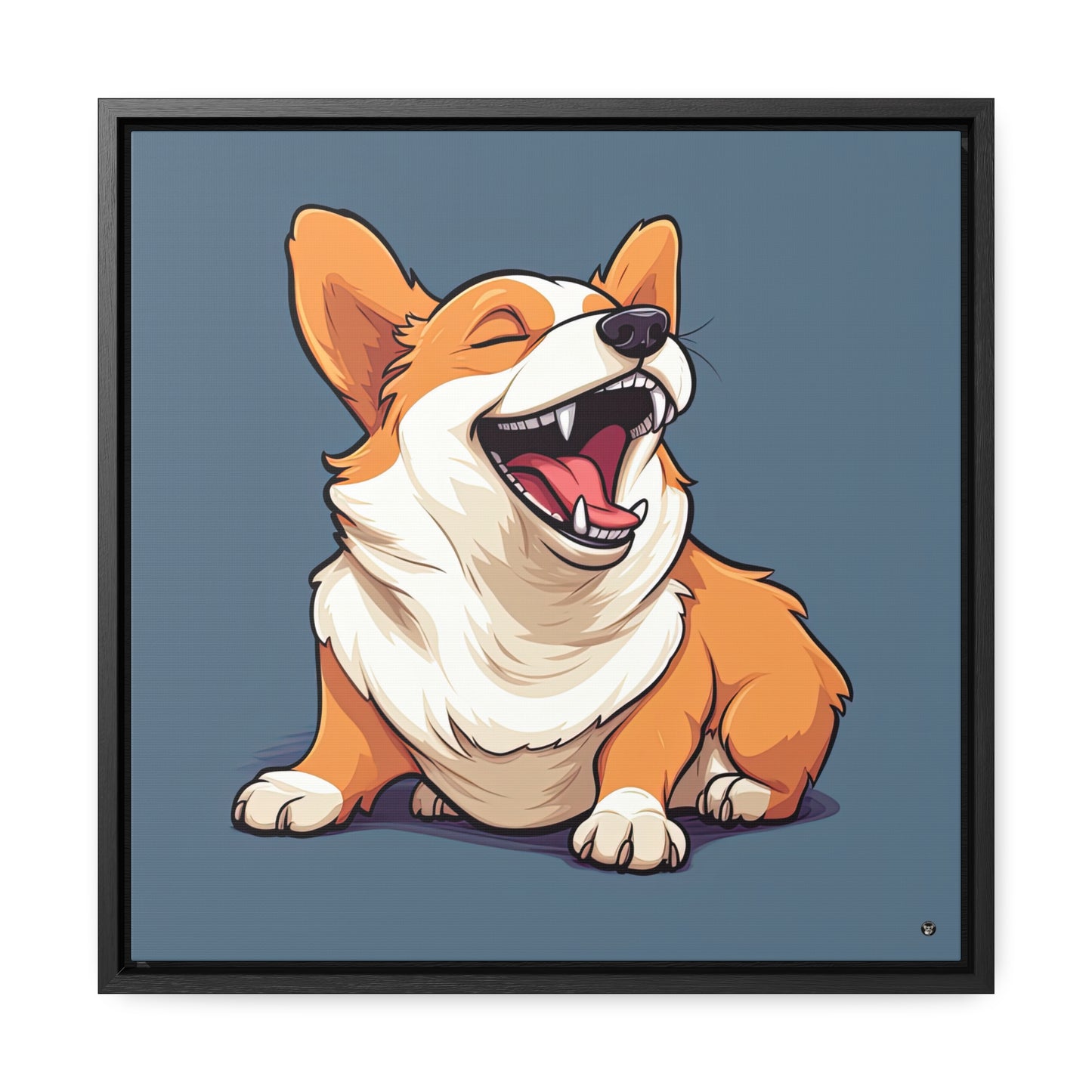 Comical Corgi - Framed on Canvas