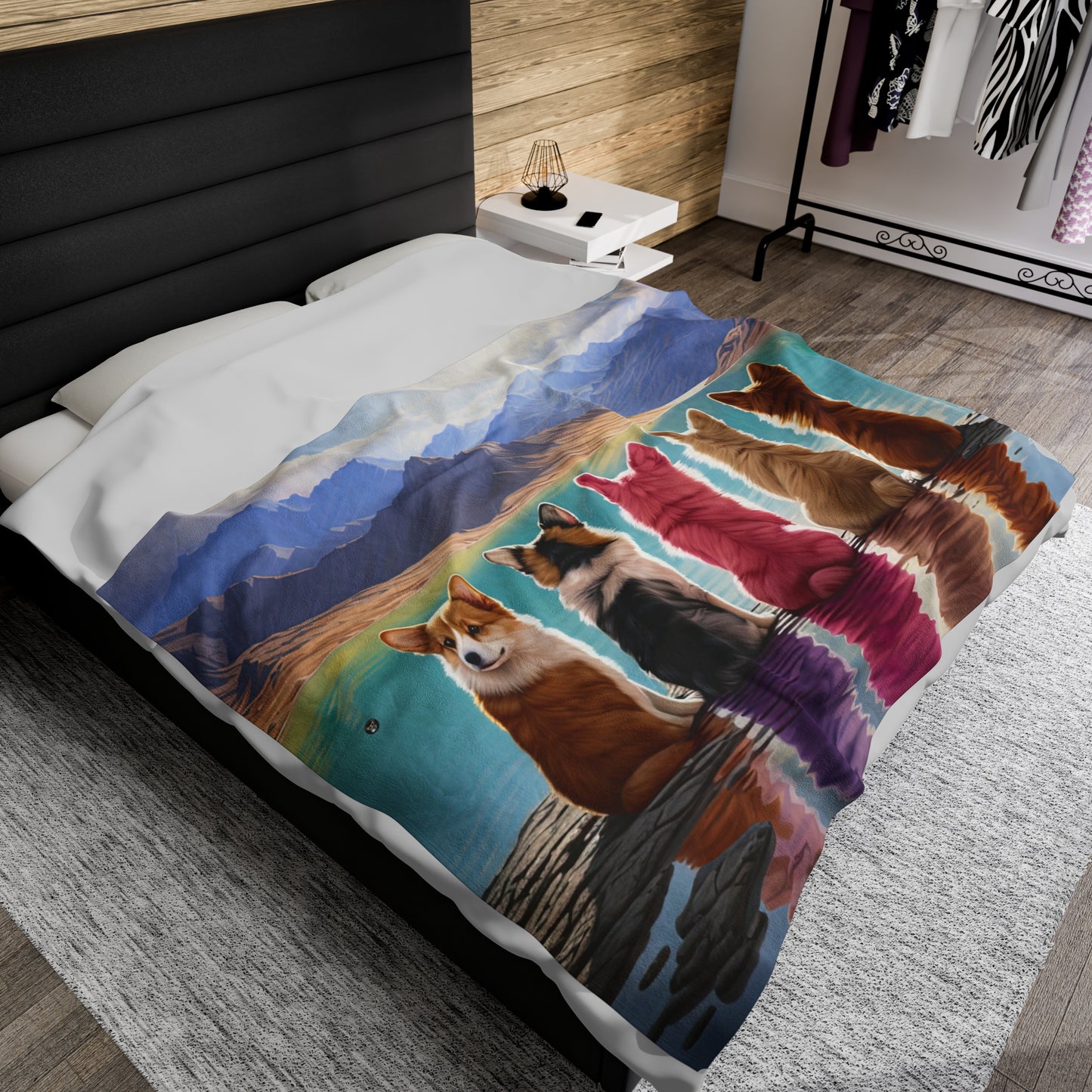 Corgi Lake - Throw Blanket