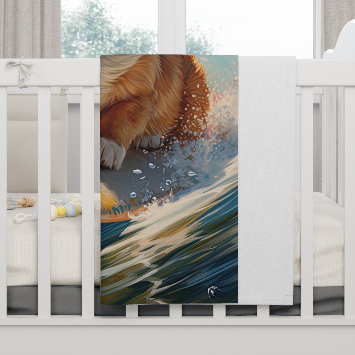 Cowabunga Corgi - Baby Blanket