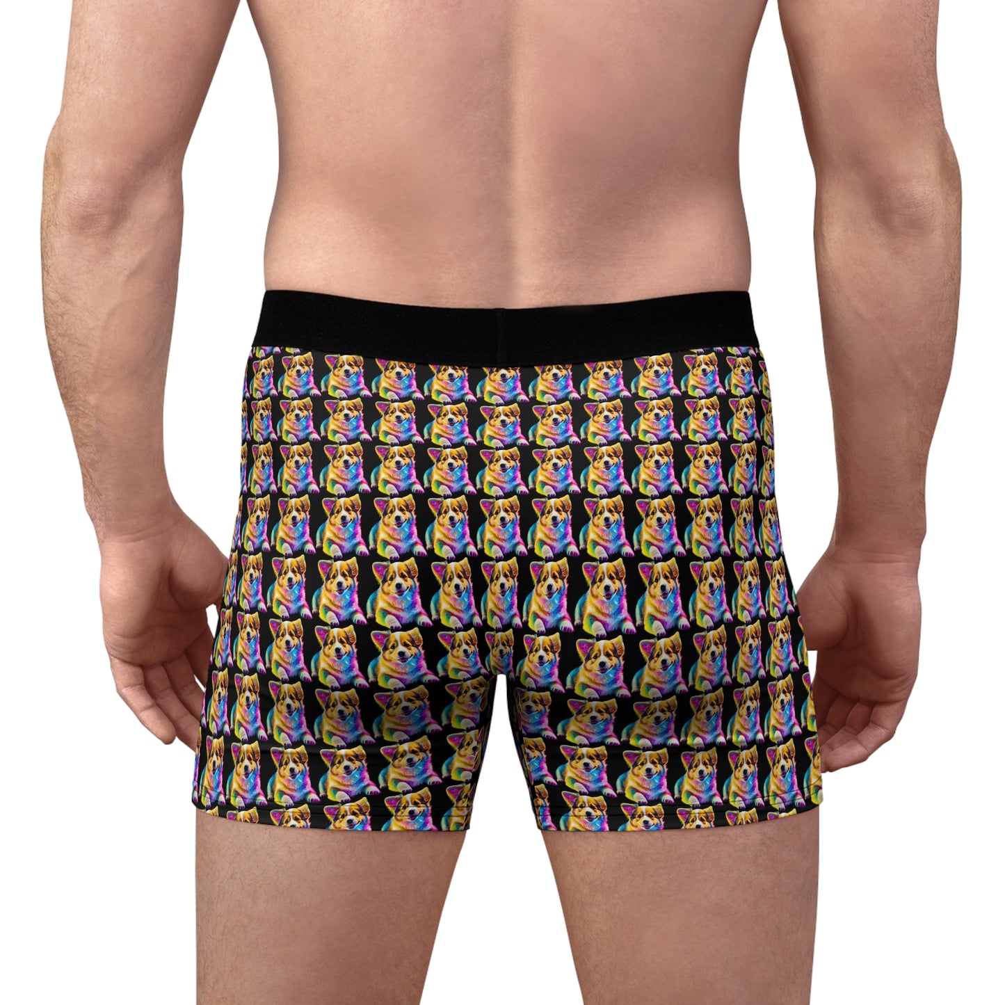 Colorful Corgi Mosaic Boxer Briefs