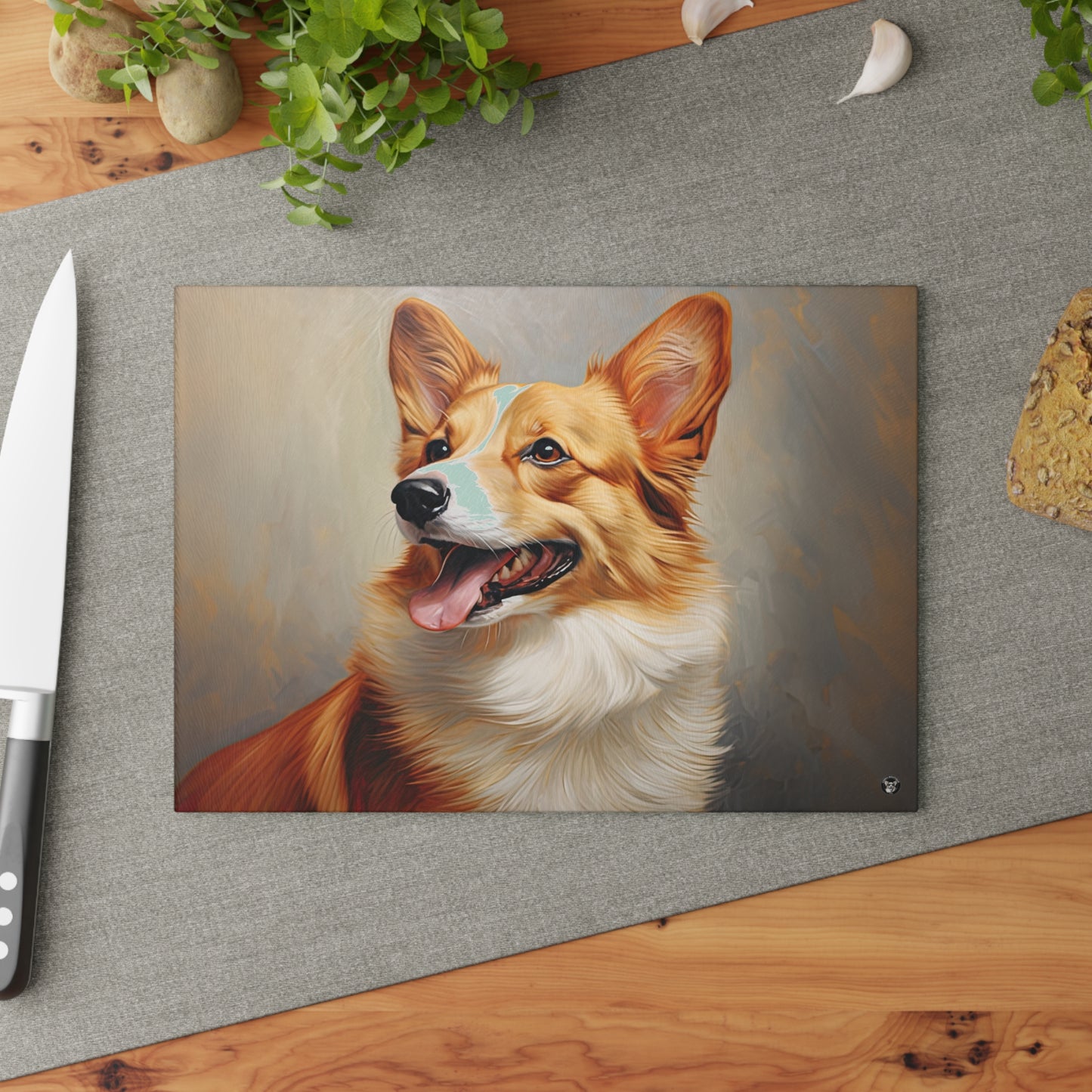Pembroke Portrait - Glass Cutting Board