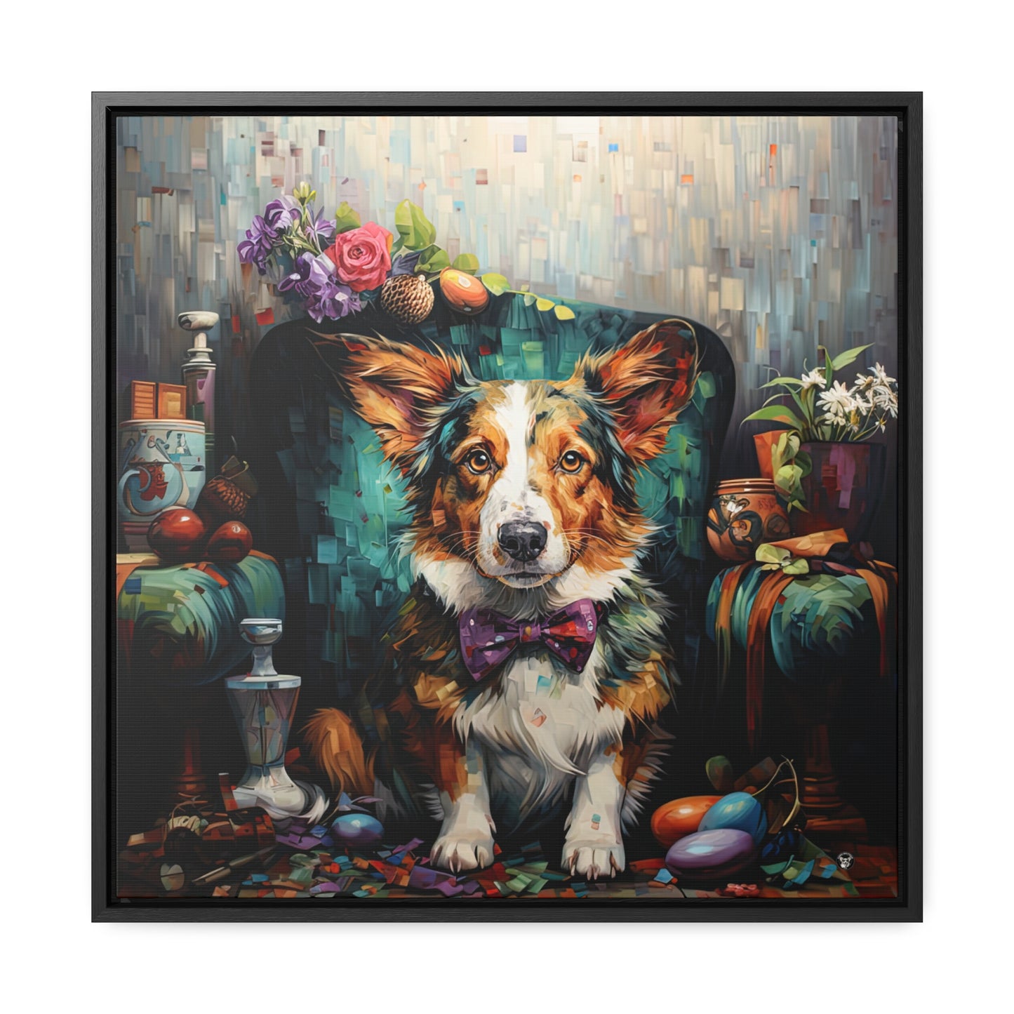 Formal Corgi - Framed on Canvas