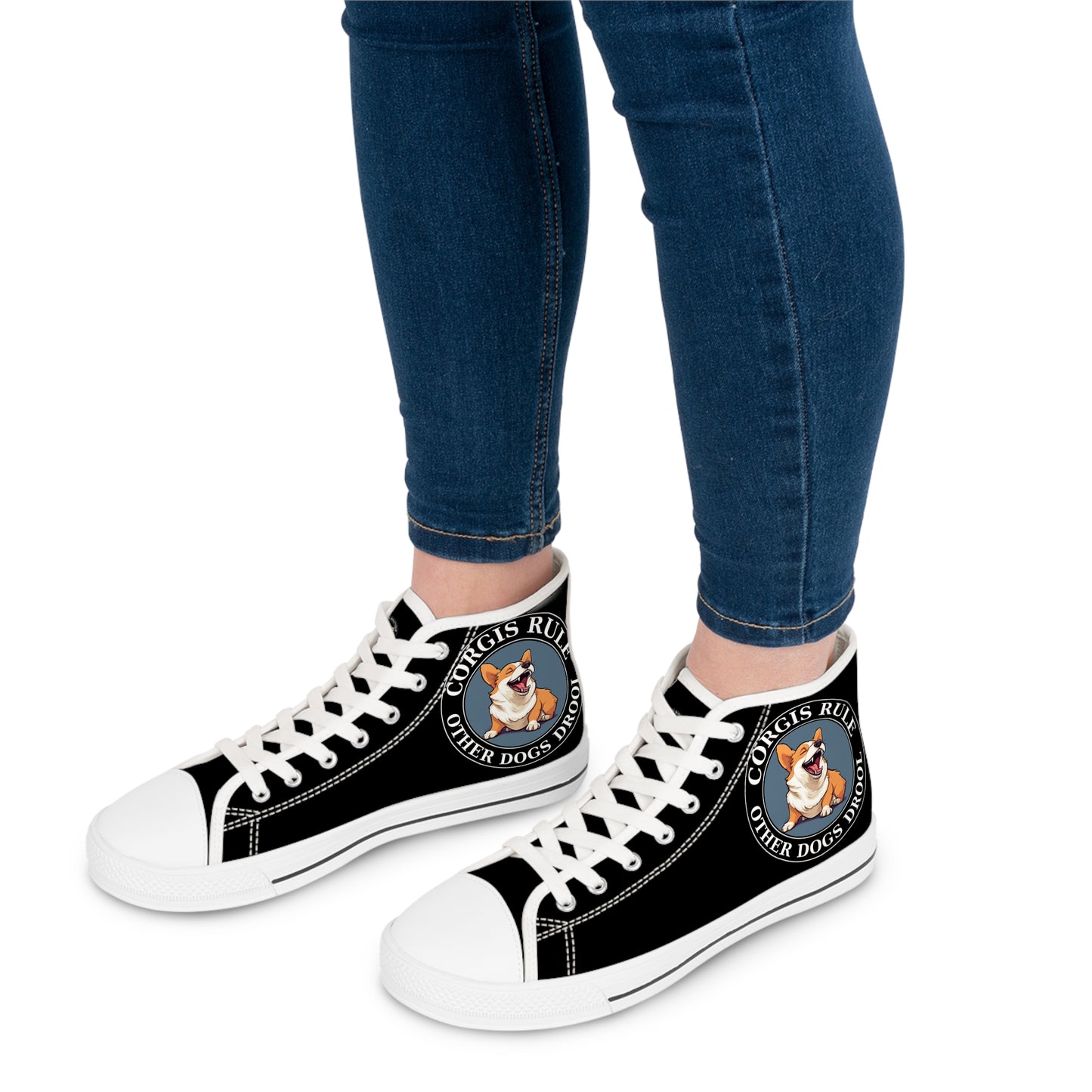 Corgis Rule - Women's High Top Sneakers
