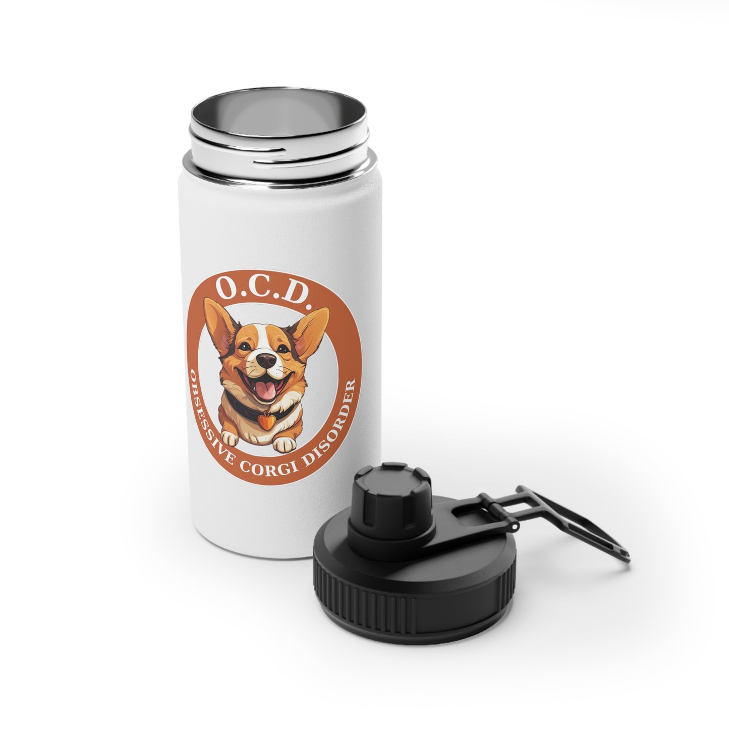 O.C.D. Obsessive Corgi Disorder - Water Bottle with Sport Lid