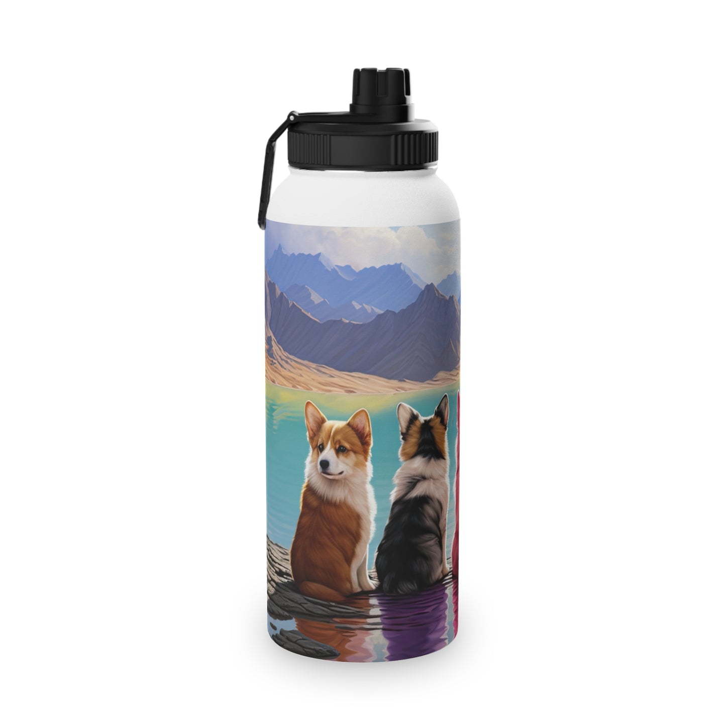 Corgi Lake - Water Bottle with Sport Lid