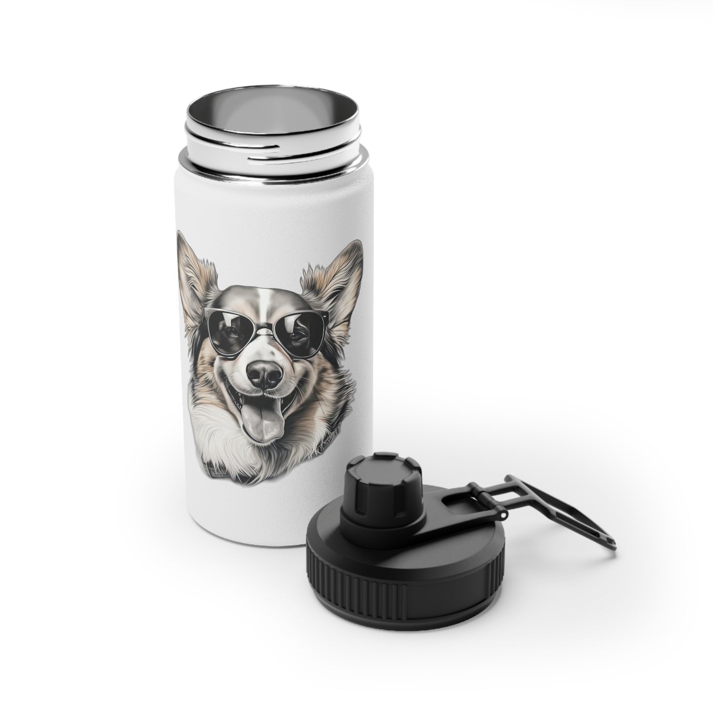 Corgi Cool - Water Bottle with Sport Lid