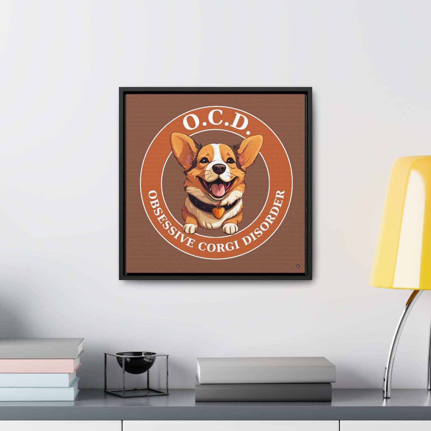O.C.D. Obsessive Corgi Disorder - Framed on Canvas
