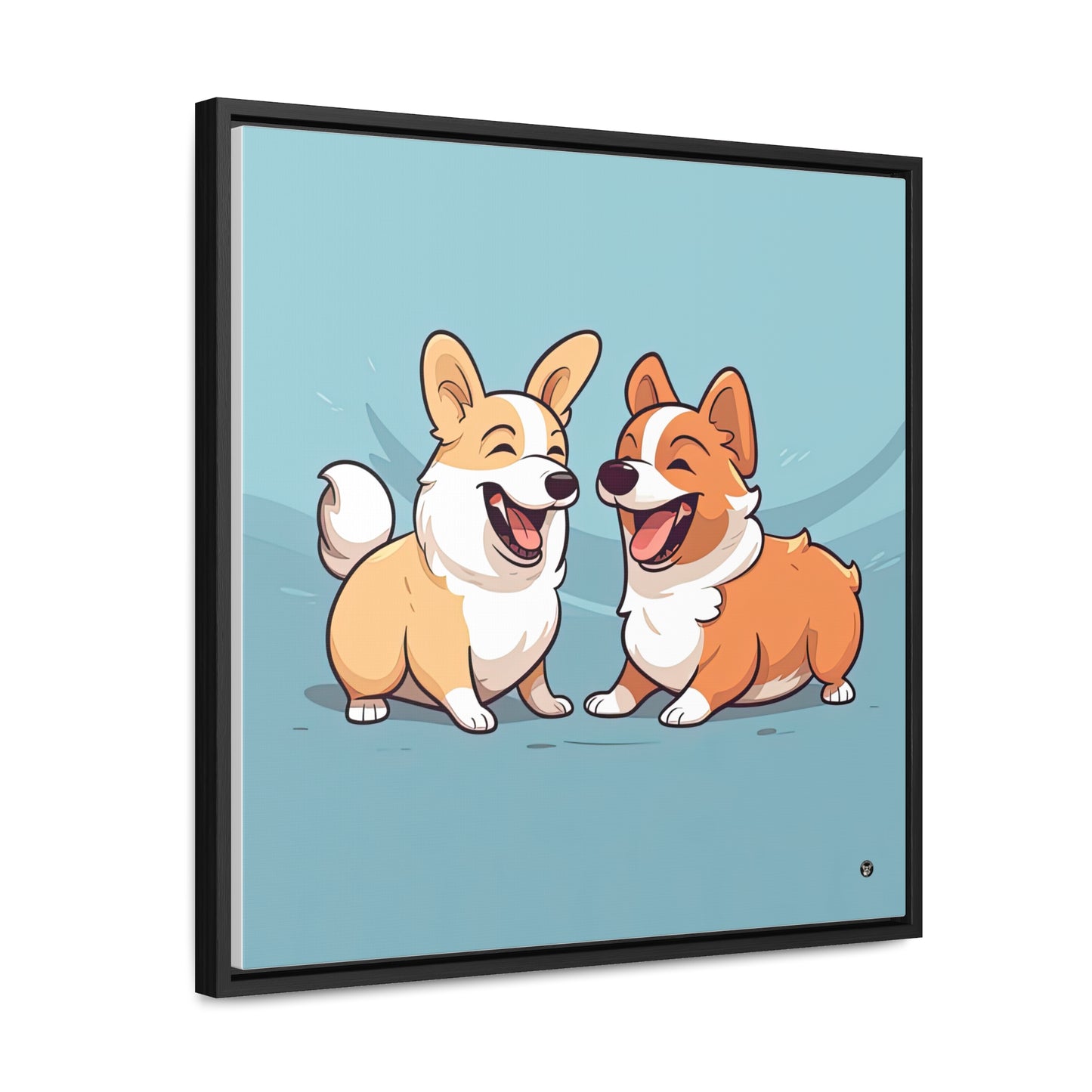 Corgi Couple - Framed on Canvas