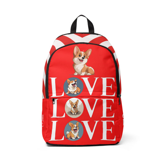 Corgi Love Backpack — Cute Red Corgi Rucksack