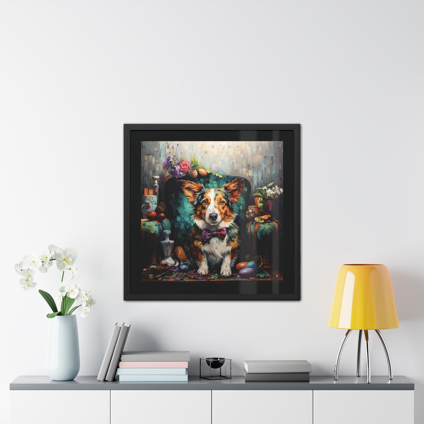 Impression encadrée de Corgi élégant