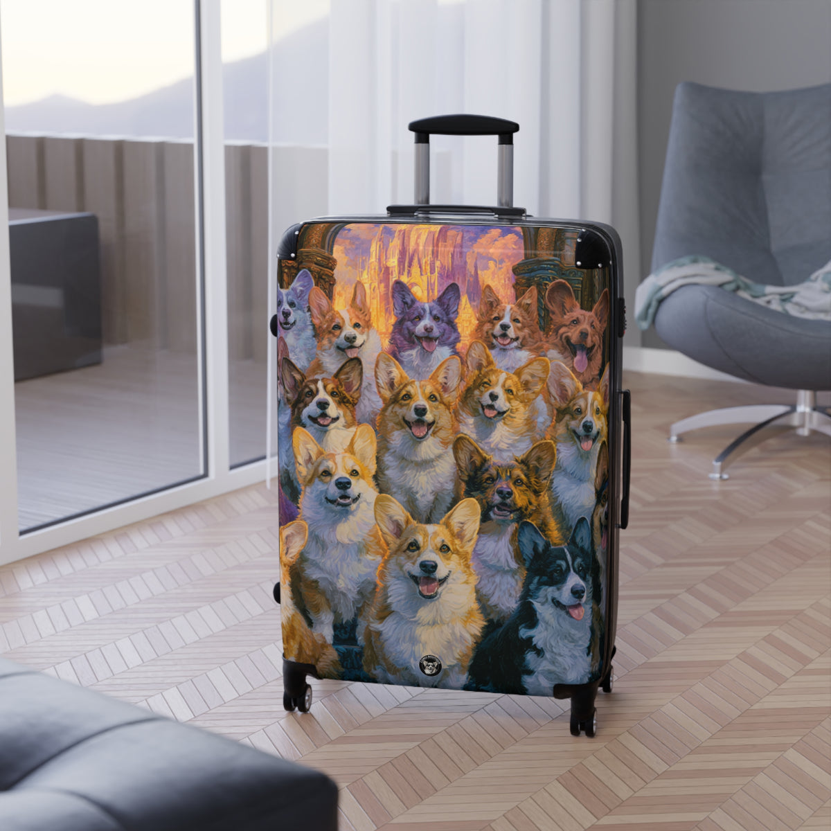 Pearly Gates The Corgis Await Travel Suitcases – Heavenly Rolling Luggage