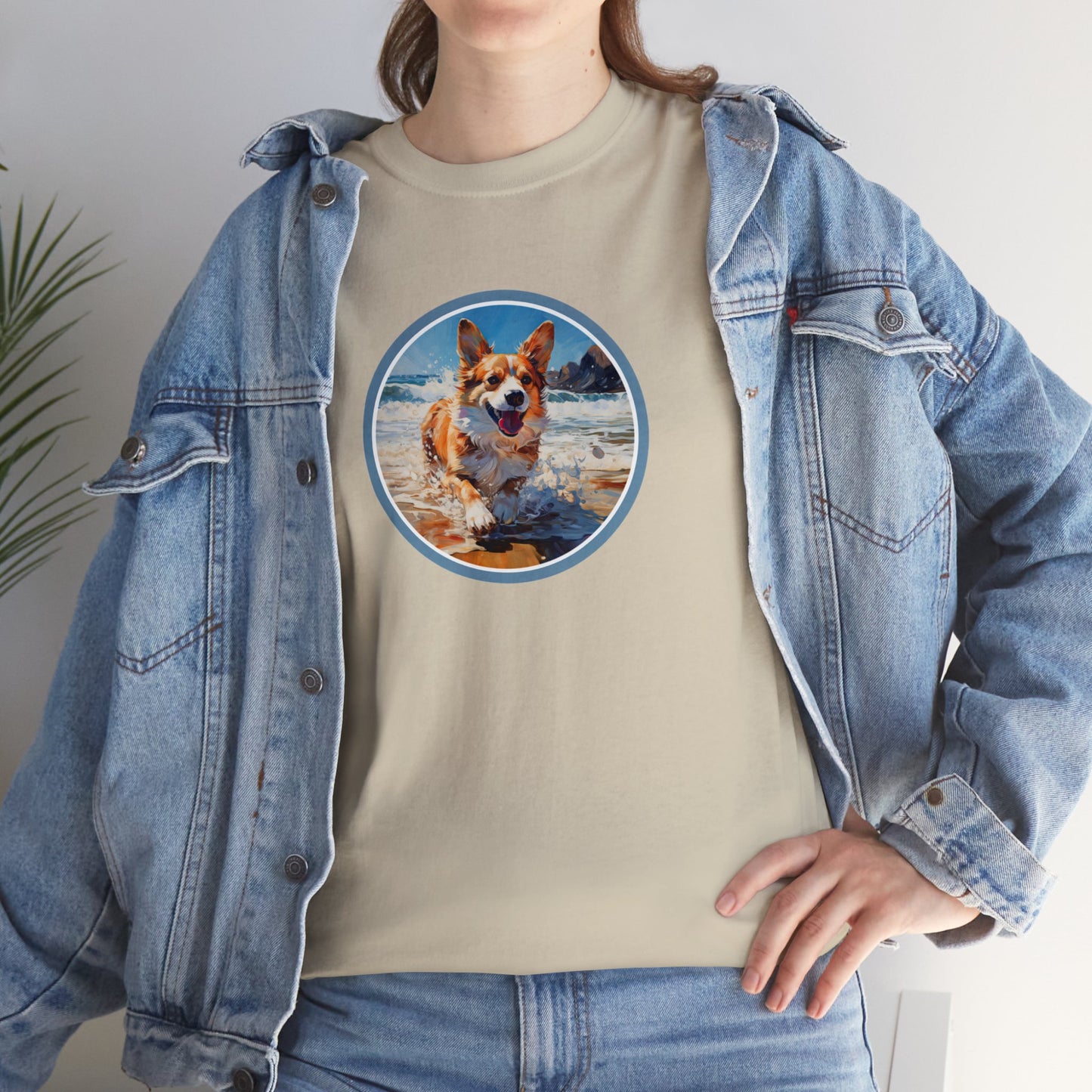 Coastal Corgi - Unisex Heavy Cotton Tee