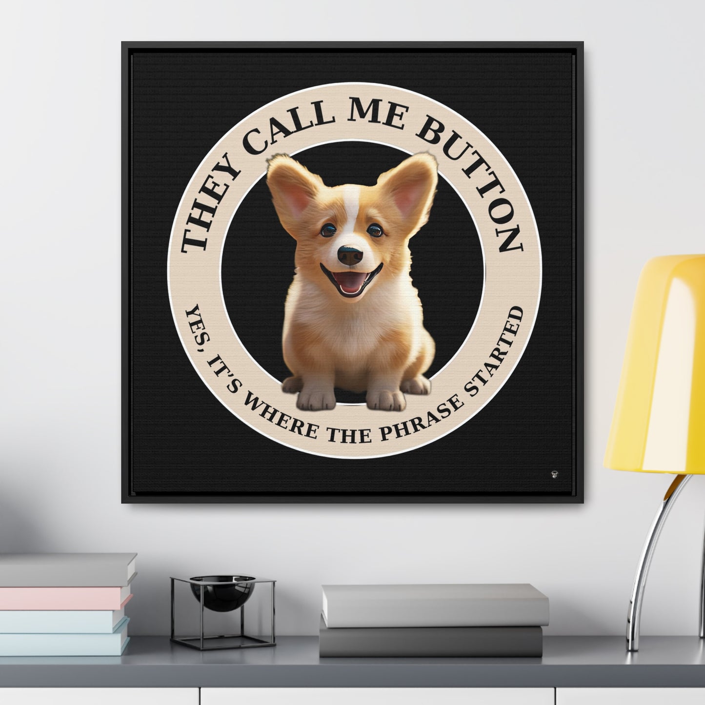 Cute as a Button - Framed on Canvas