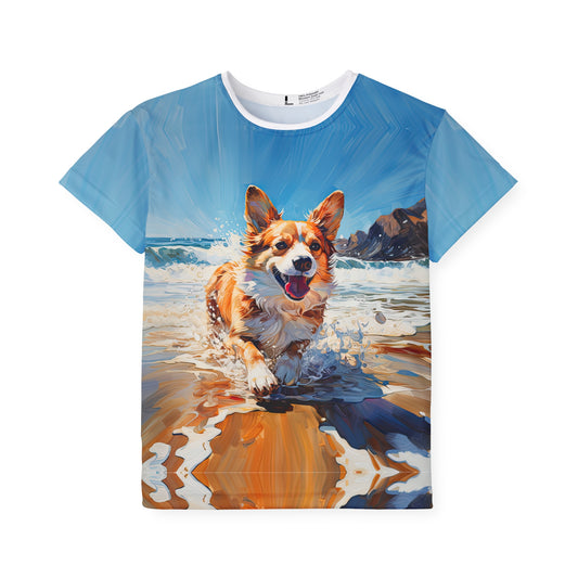 T-shirt de sport enfant Corgi côtier