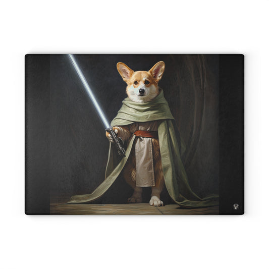 Jedi Corgi - Glass Cutting Board
