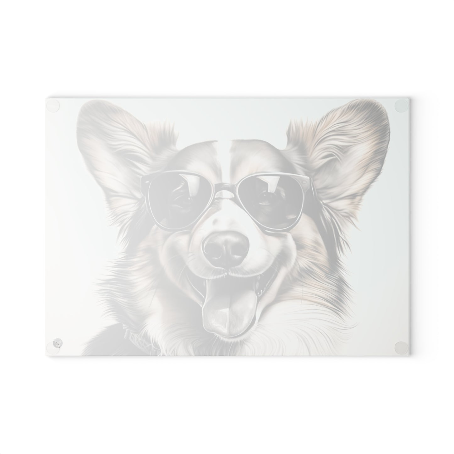 Corgi Cool - Glass Cutting Board