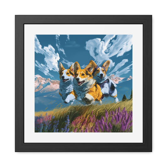 Affiche Encadrée Corgi Racers