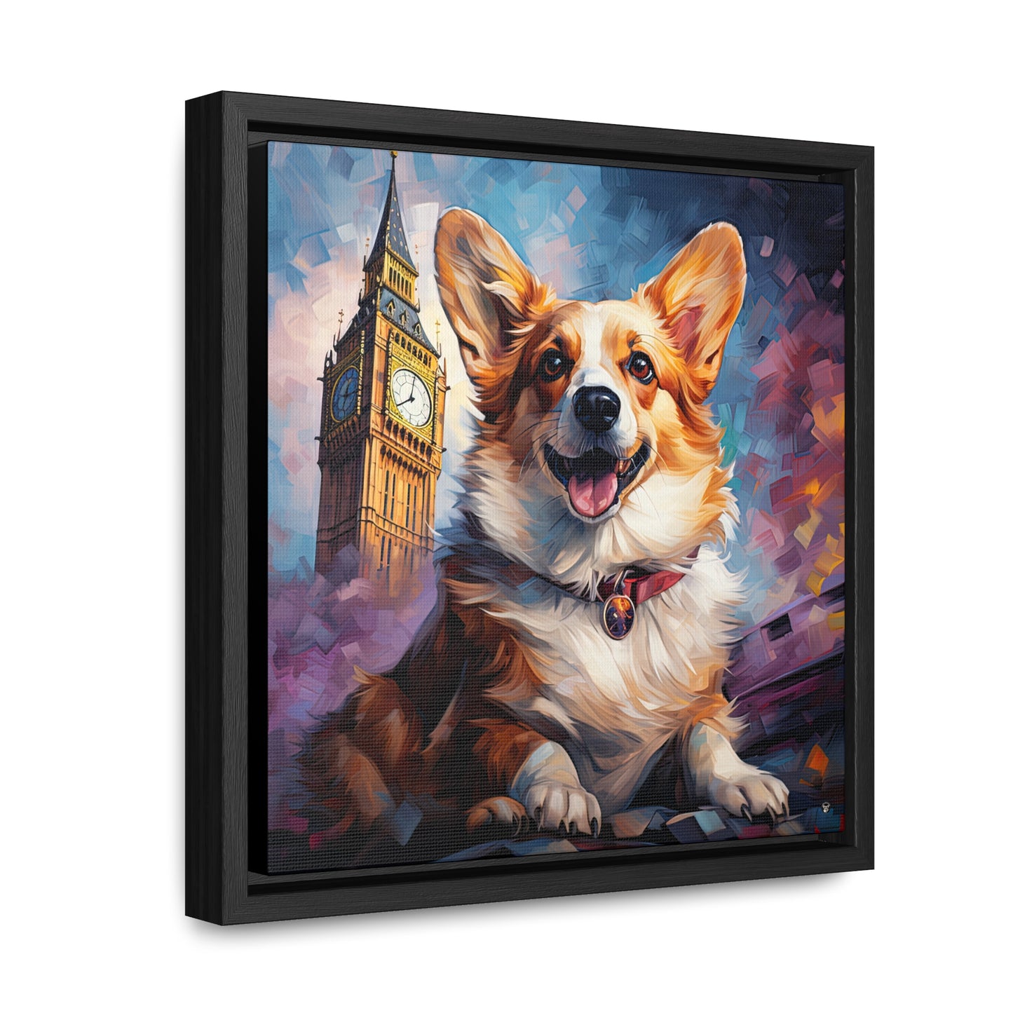 Corgi and Ben - Framed on Canvas