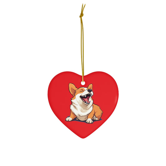 Comical Corgi - Ceramic Ornament