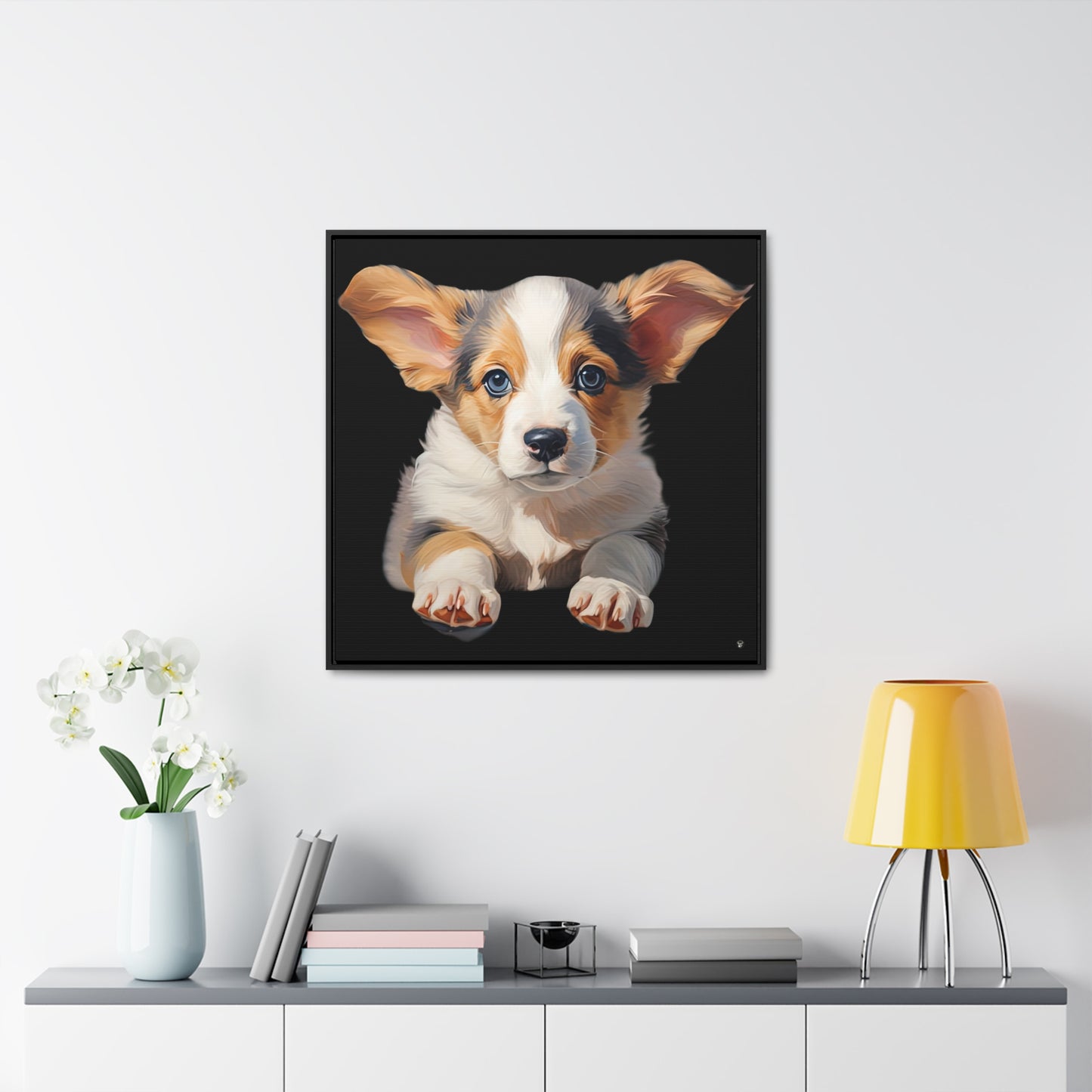 Puppy Portrait - Framed on Canvas