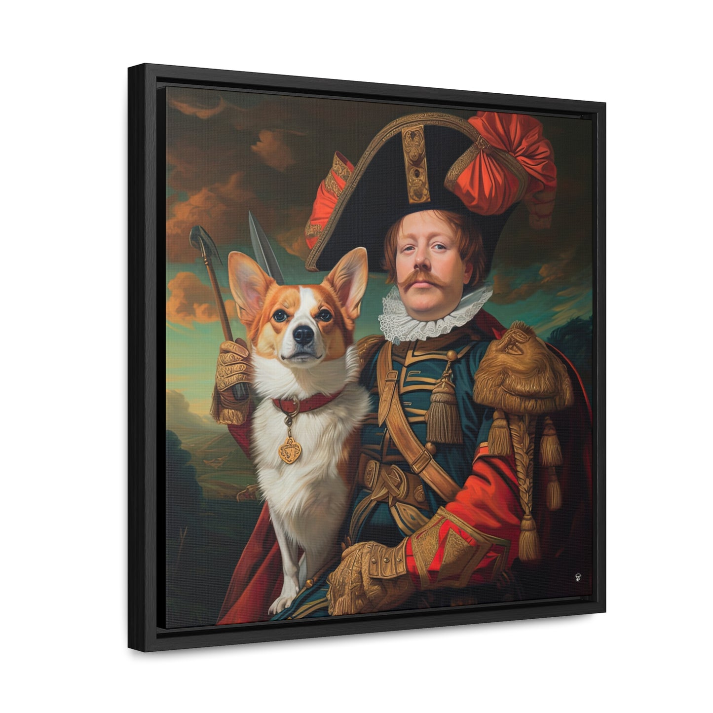 First Royal Corgi - Framed on Canvas