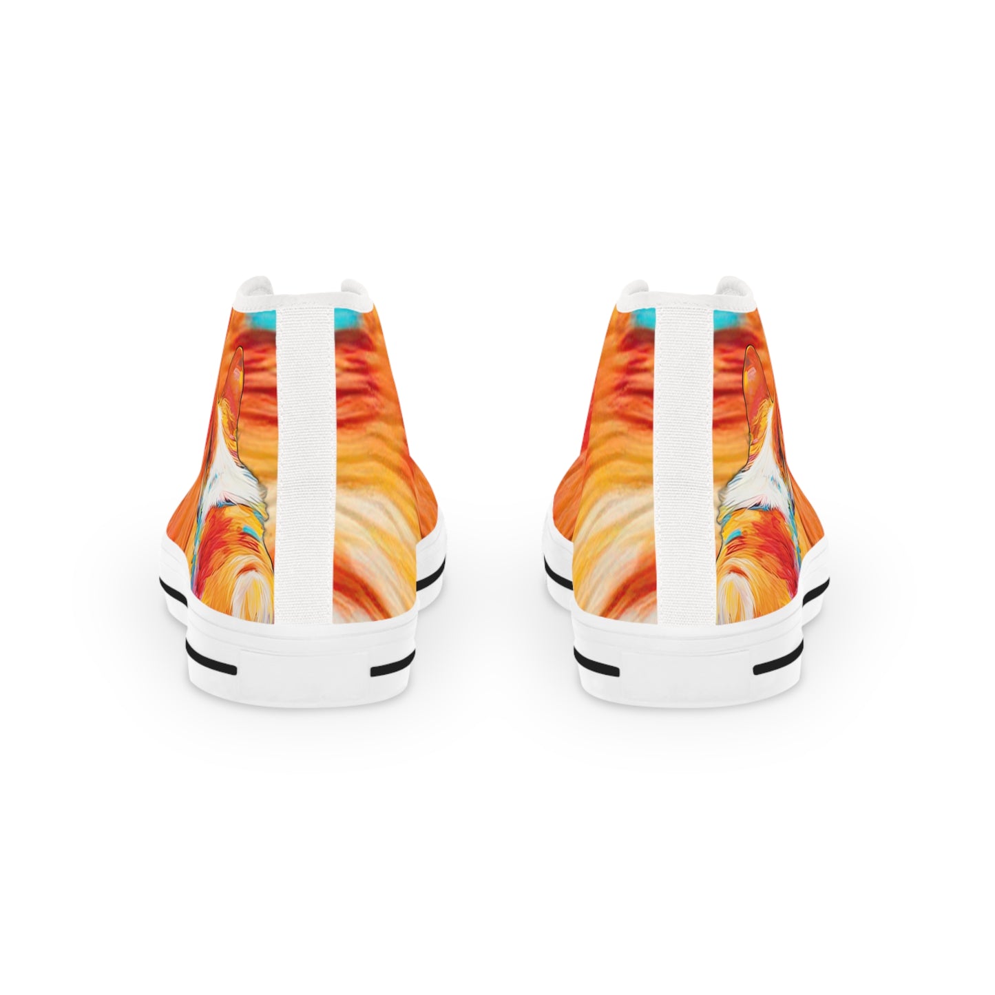 Peekaboo Corgi Vibrant Artistic Men's High Top Casual Canvas Sneakers