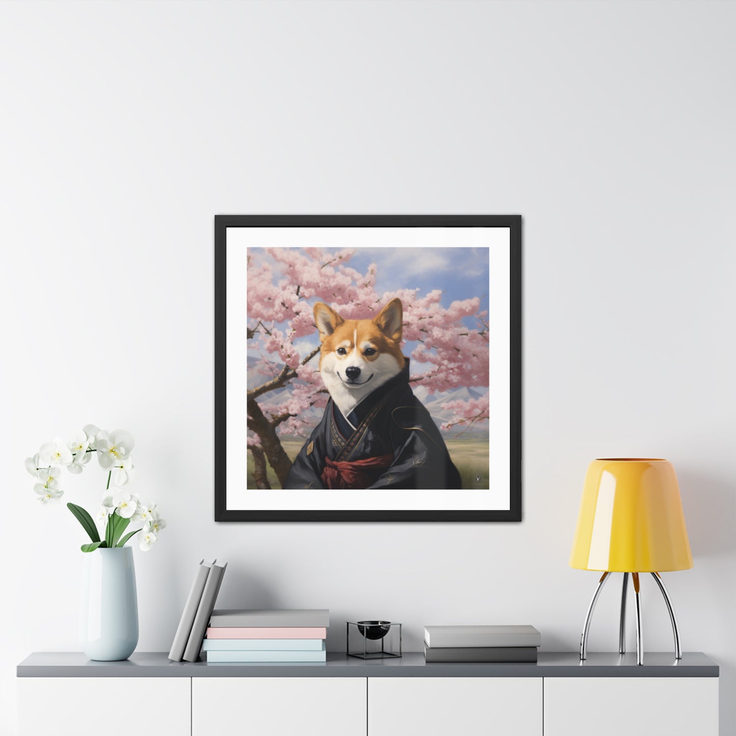 Impression encadrée Corgi ninja
