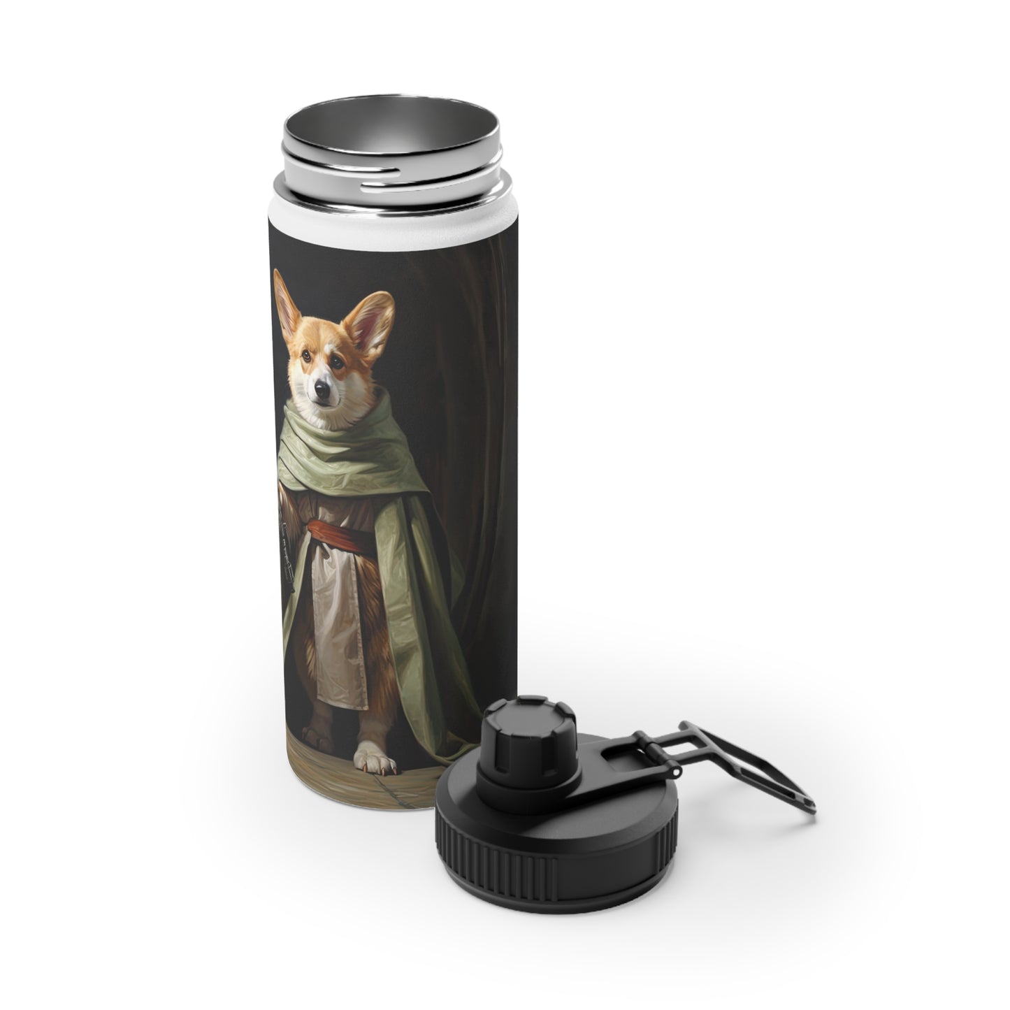 Jedi Corgi - Water Bottle with Sport Lid