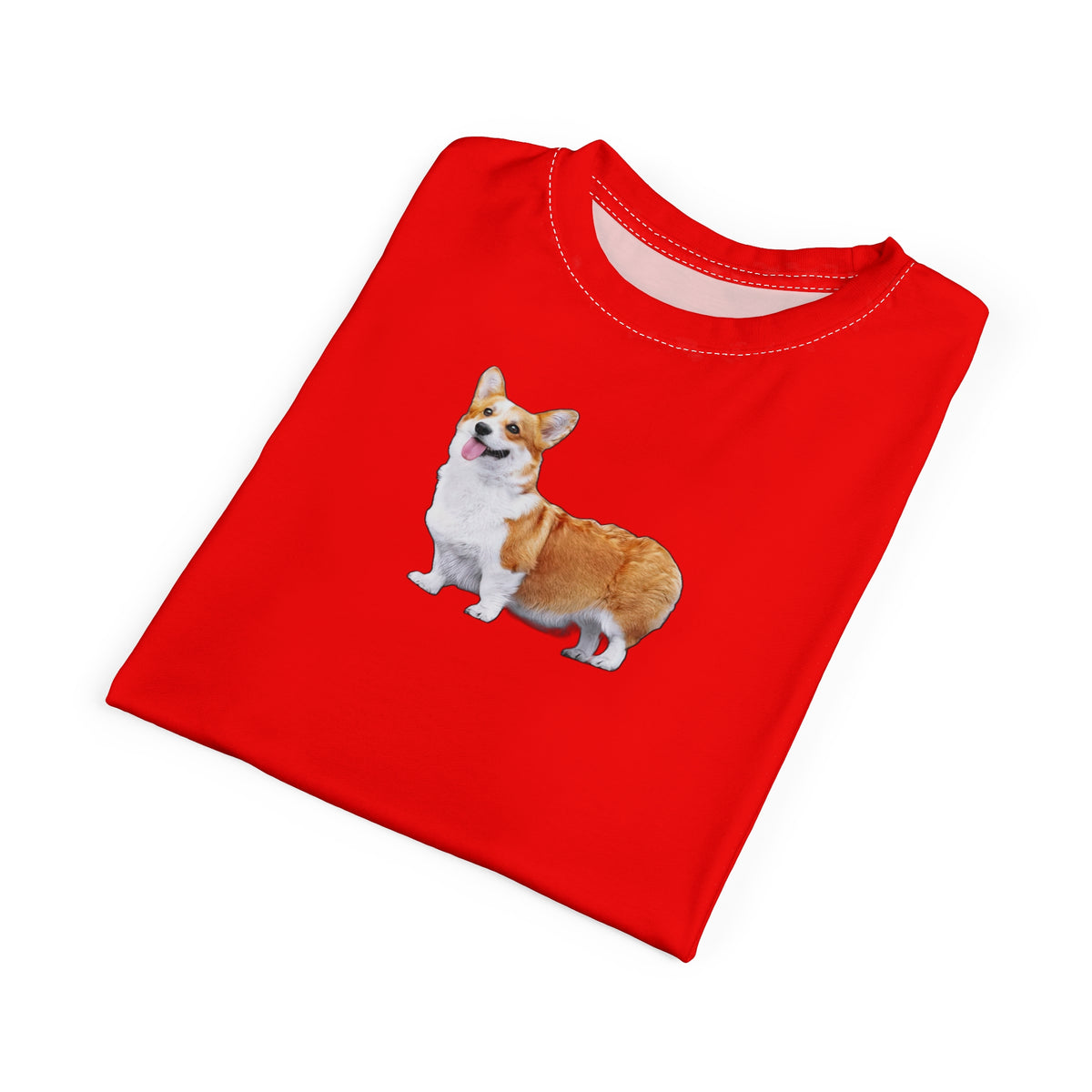 Best In Show Unisex Bold Fashion Tee — Radical Red with White Fur-Effect Flowing Sleeves