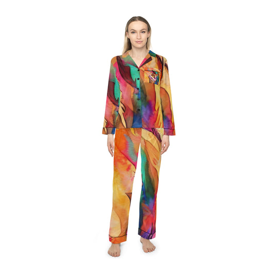 Motley Corgi Silky Pajamas - Watercolor Loungewear