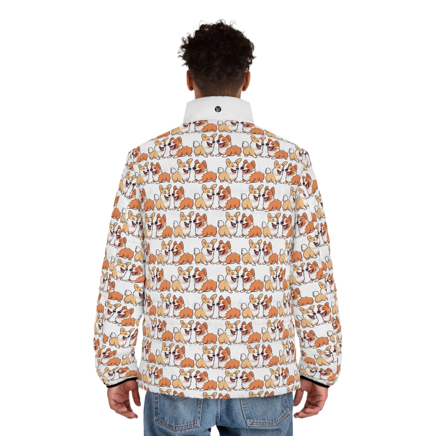 Corgi Couple Mosaic - Puffer Jacket