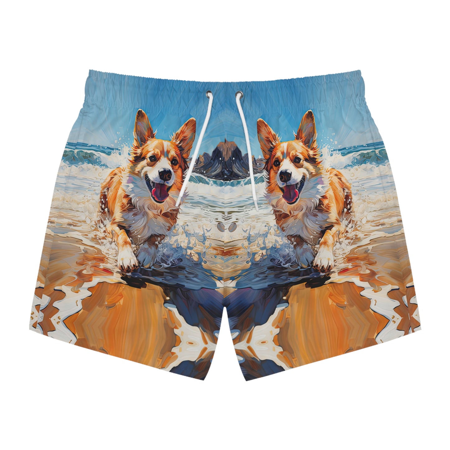 Coastal Corgi Swim Trunks