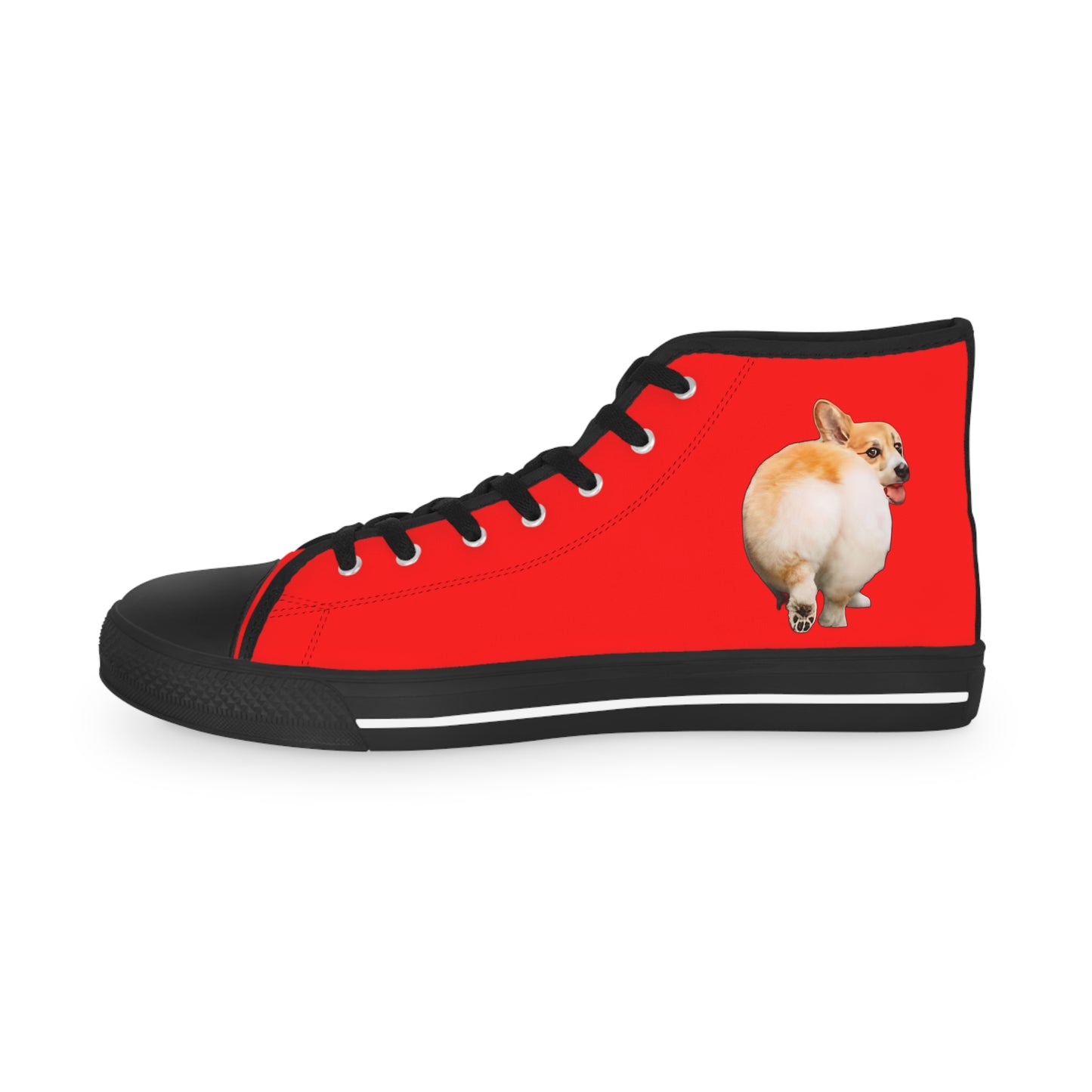 Baby Got Back Mid-Wiggle Men's High Top Casual Red Canvas Sneakers