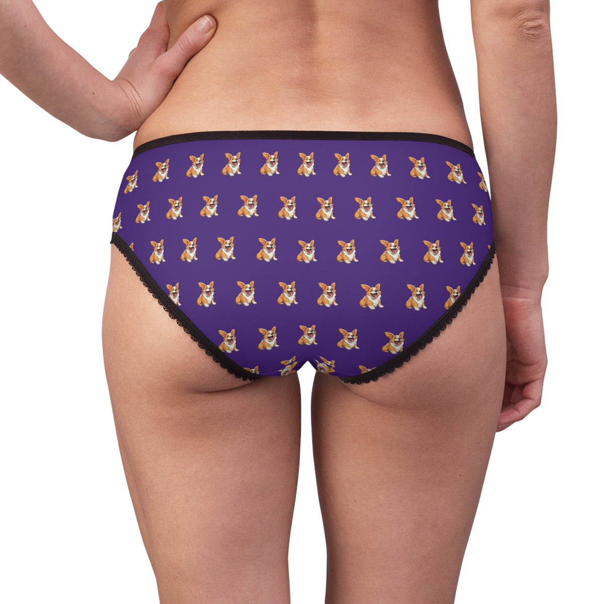 Jolly Jiggling Animated Corgi Panties - Women's Purple Undies