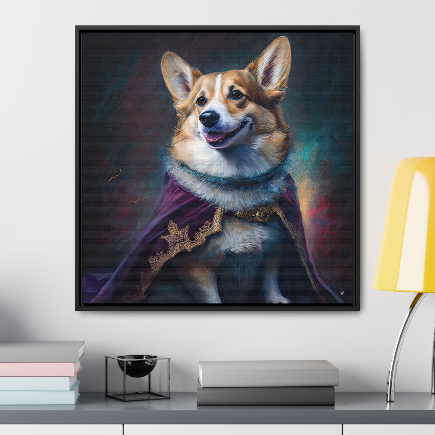 Corgi Royalty - Framed on Canvas