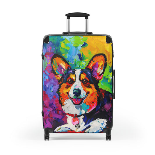 Color Me Corgi Pop Art Suitcases – Colorful Corgi Oil Painting Luggage