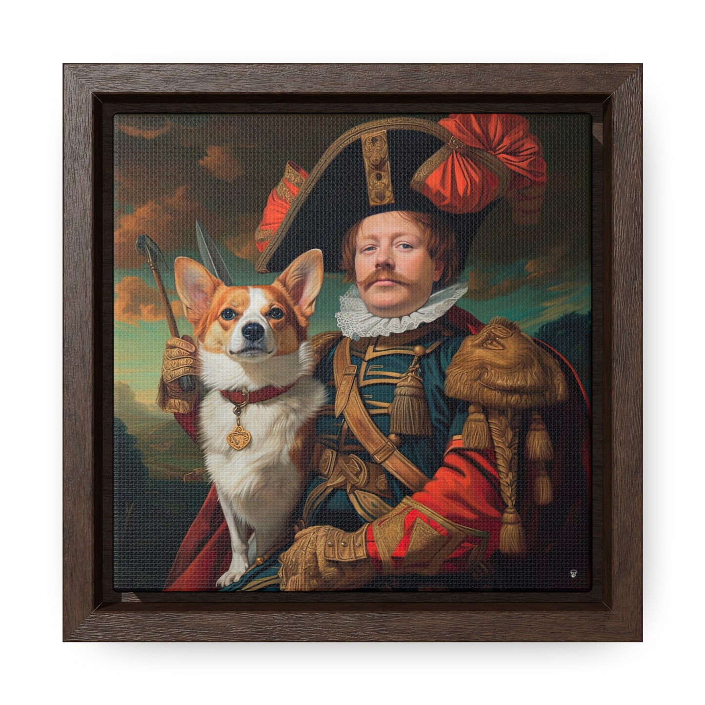 First Royal Corgi - Framed on Canvas