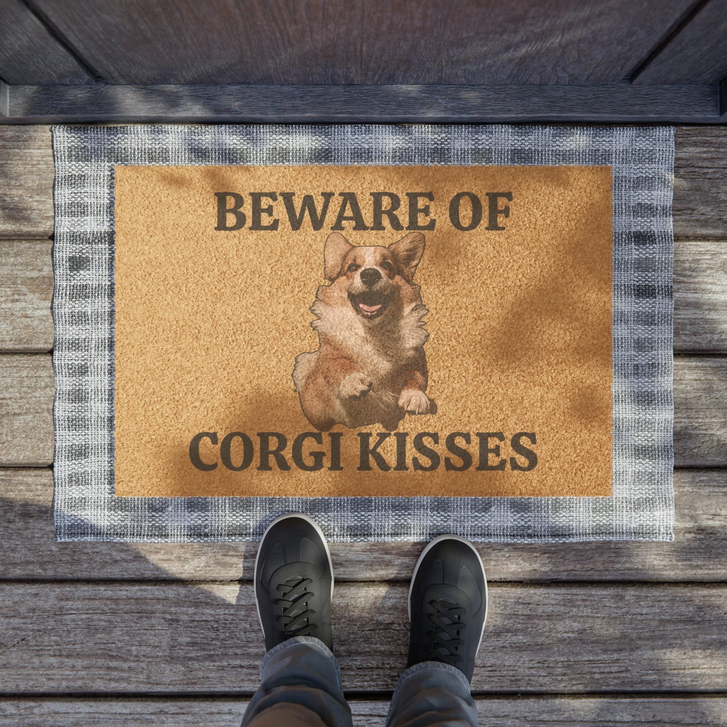 Beware of Corgi Kisses - Doormat