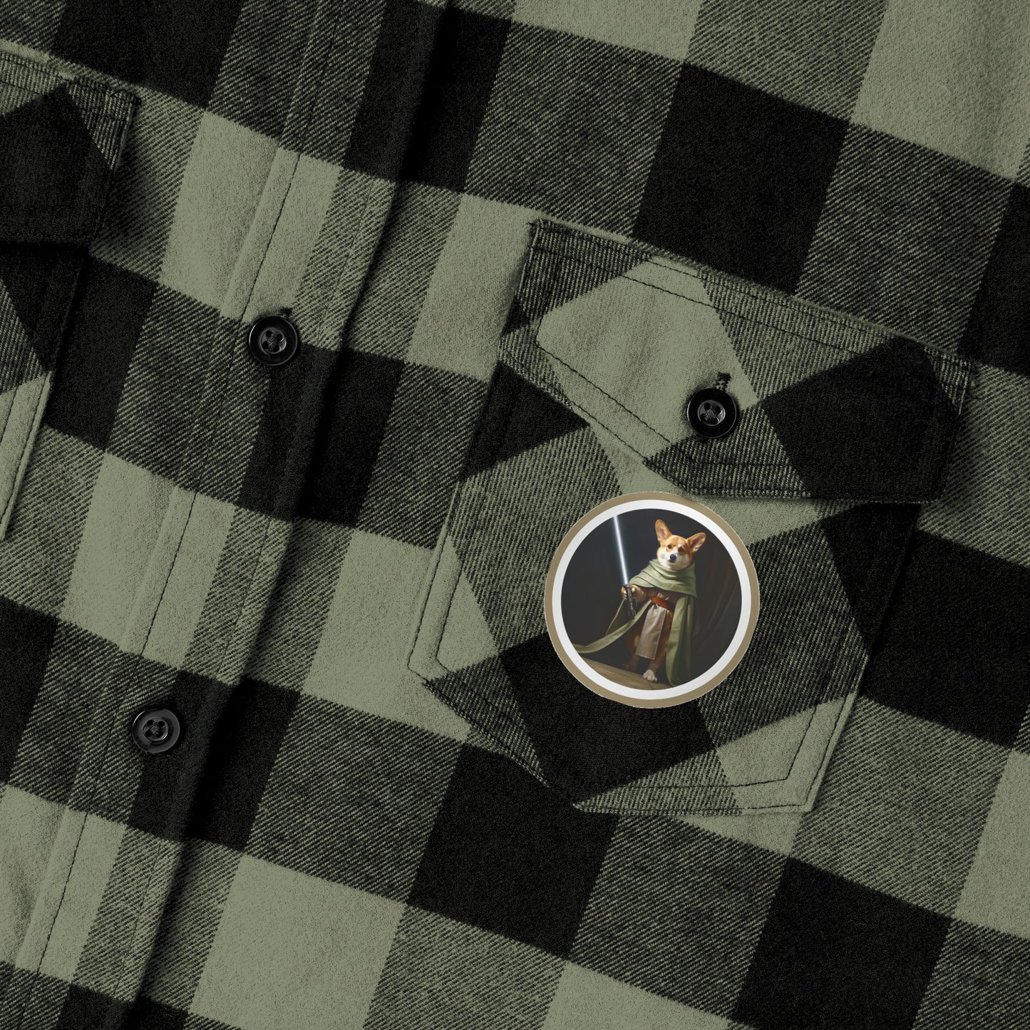 Jedi Corgi - Flannel Shirt