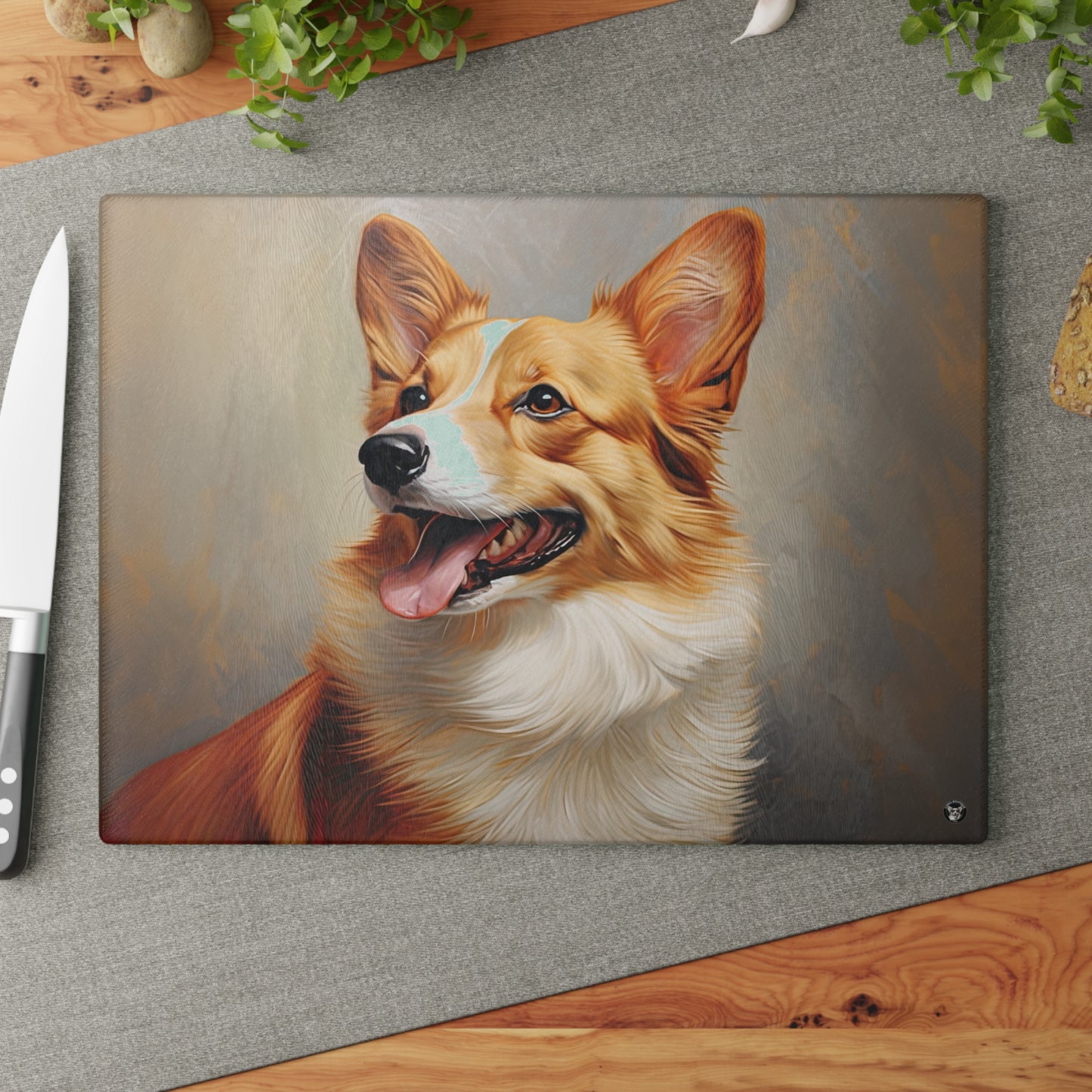 Pembroke Portrait - Glass Cutting Board
