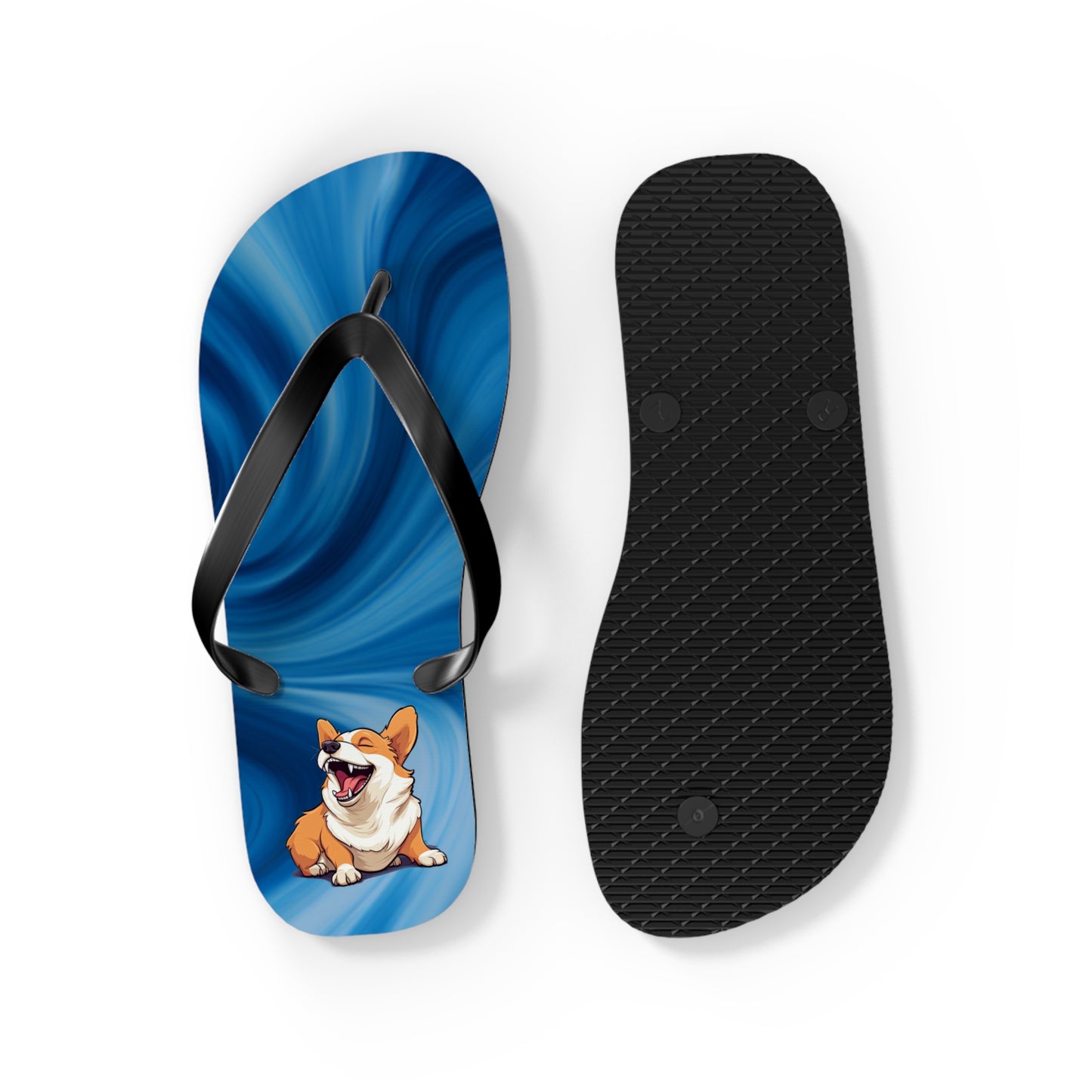 Comical Corgi Flip-Flops