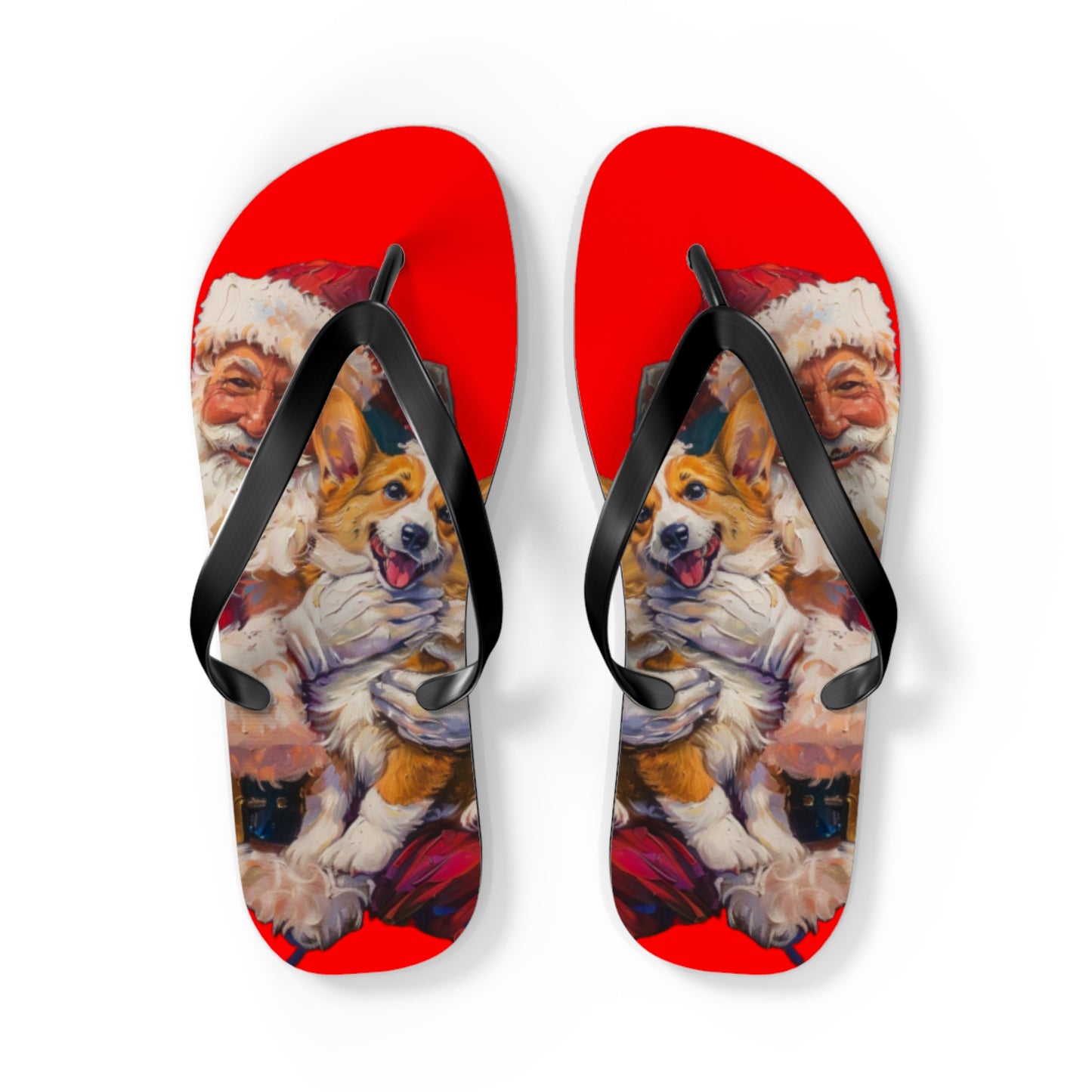 Christmas Corgi Flip-Flops