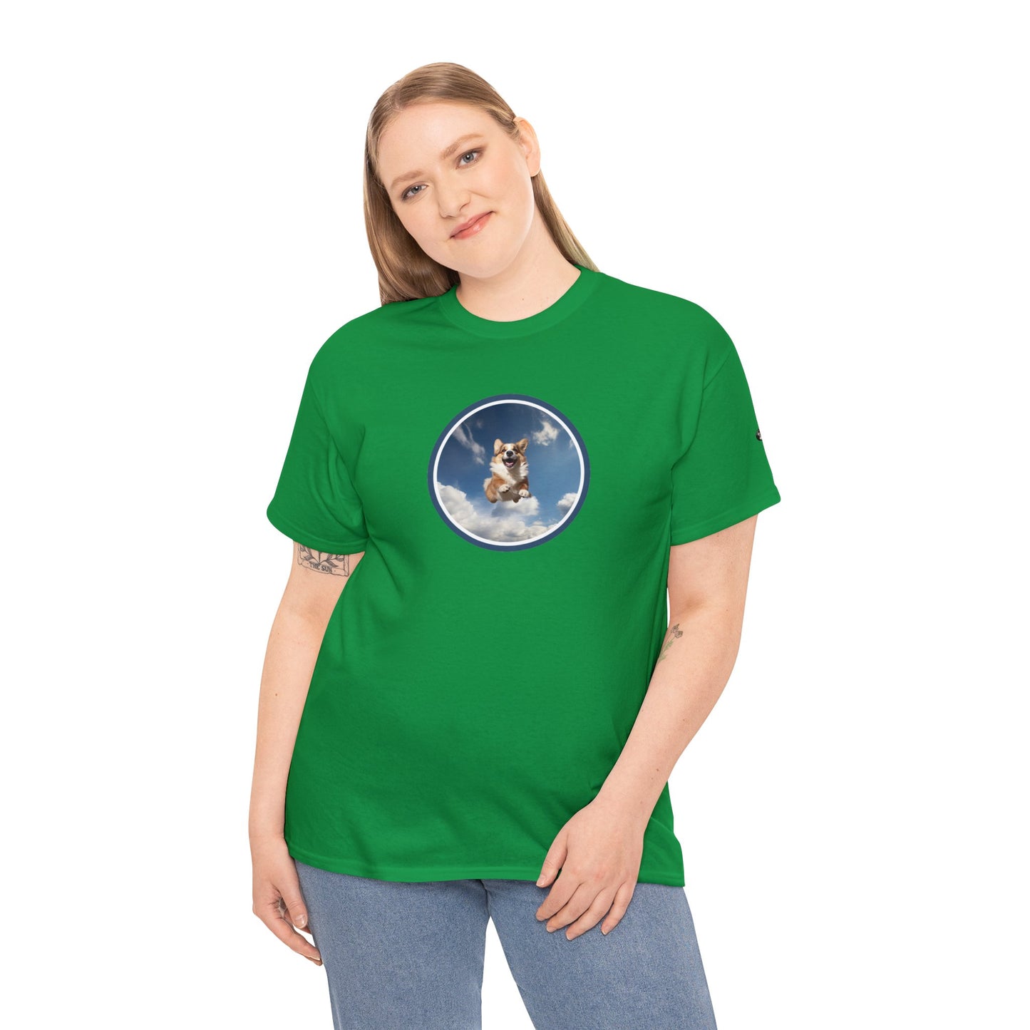 Flying Corgi - Unisex Heavy Cotton Tee