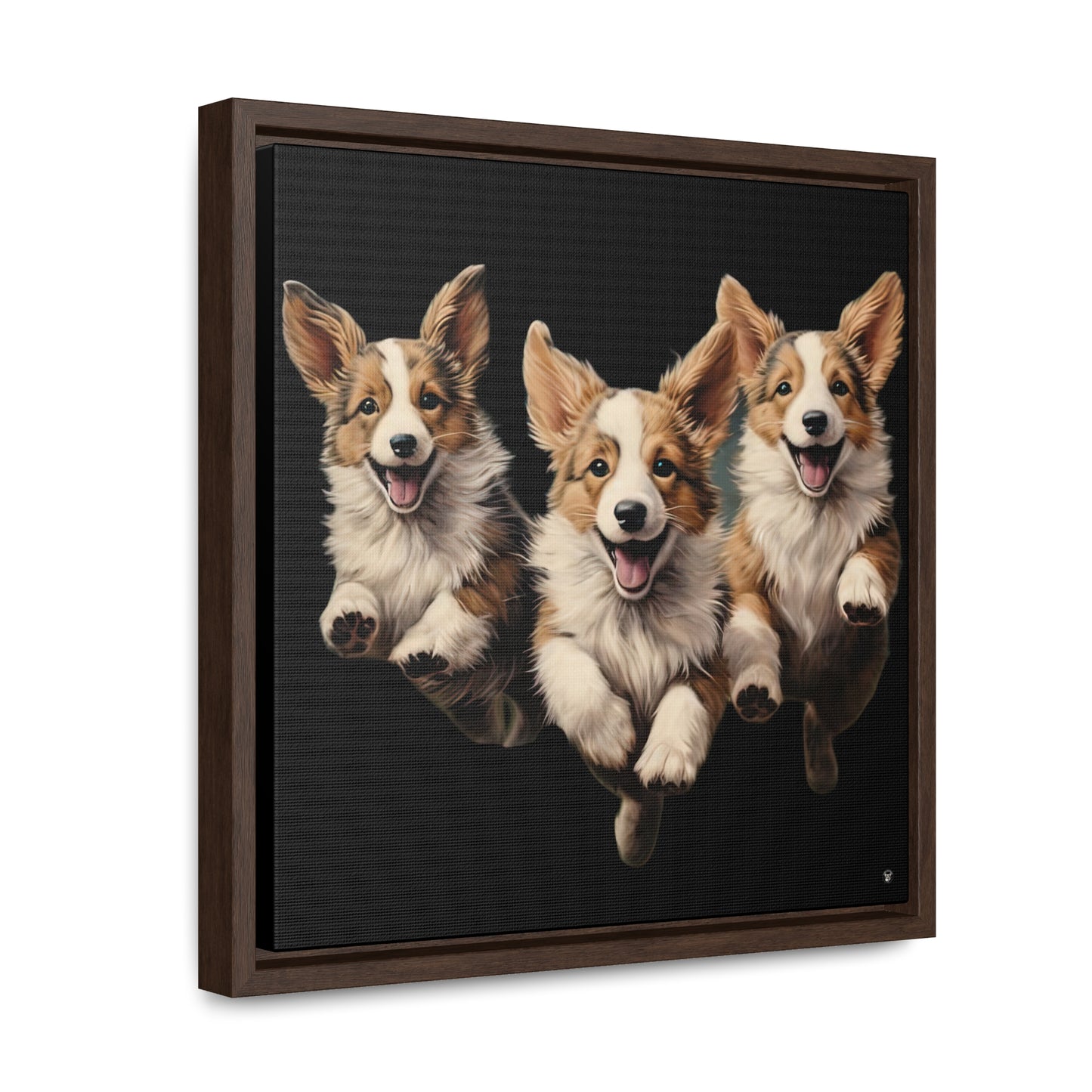 Corgi Enthusiasm - Framed on Canvas