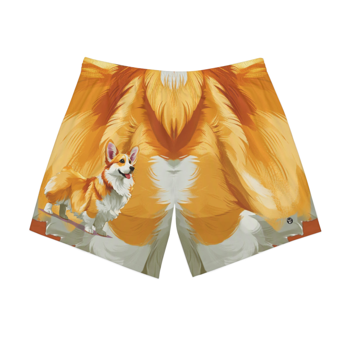 The Queen's Corgi Companion Board Shorts - Multicolor Corgi Swimsuit