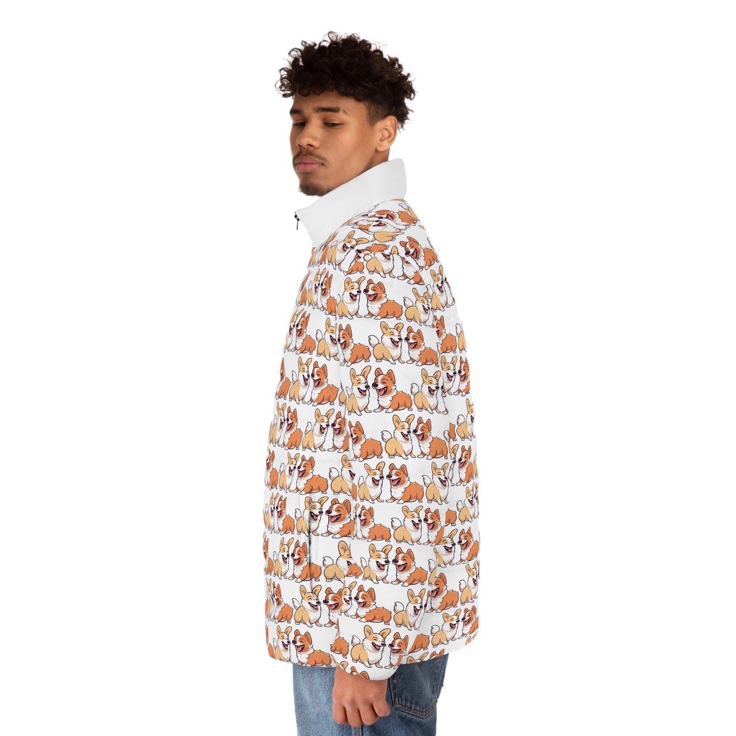 Corgi Couple Mosaic - Puffer Jacket