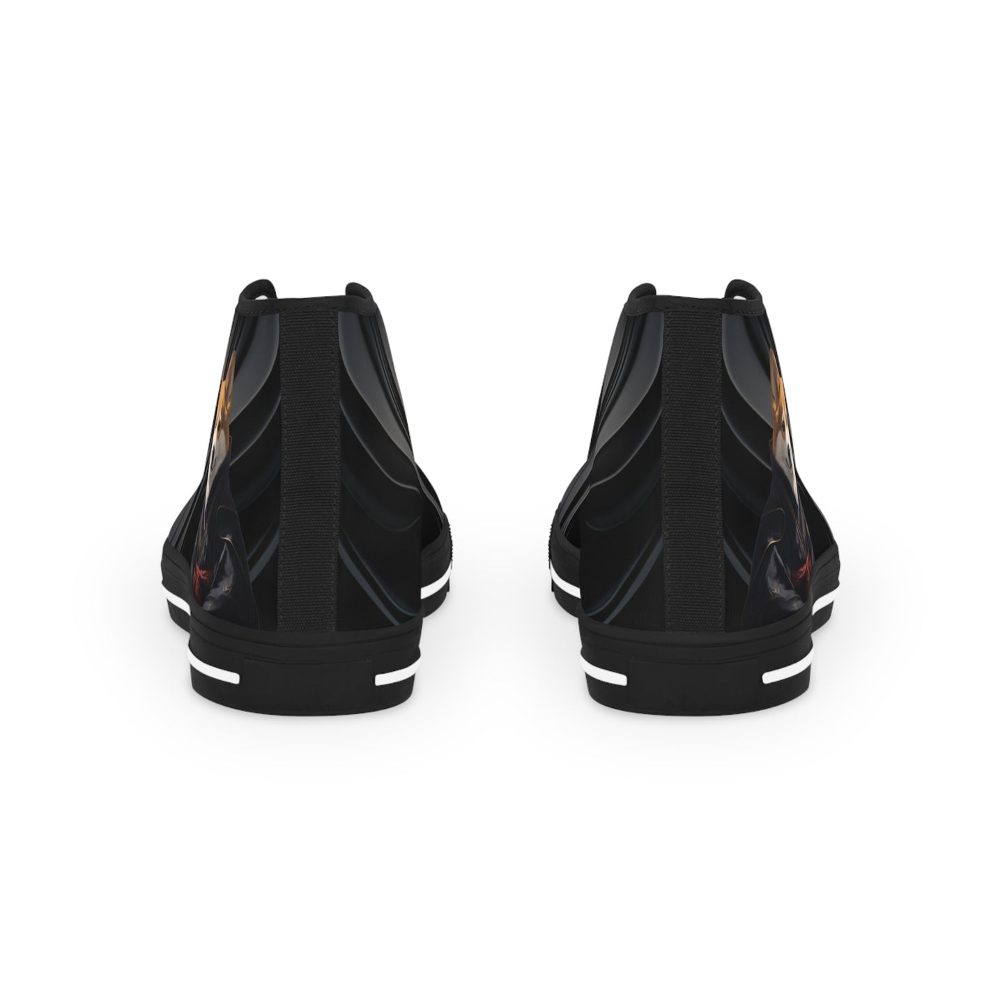 Samurai Corgi Black Wave Men's High Top Casual Canvas Sneakers