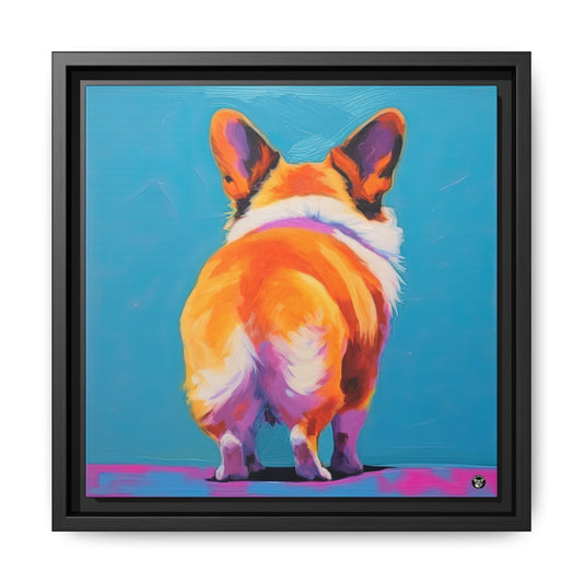 Corgi Butt on Canvas - Exclusive Framed Print